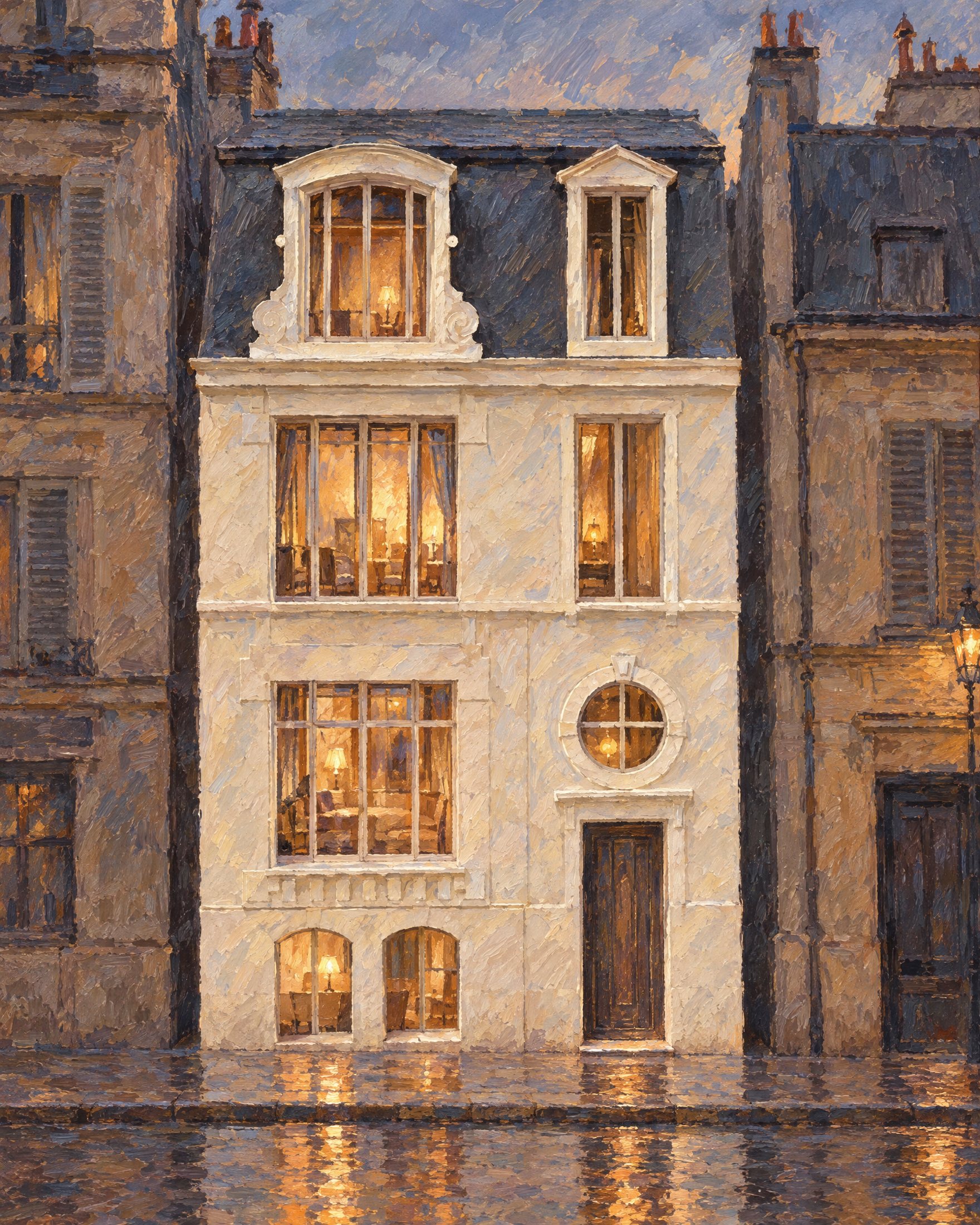 La façade peinte à la manière impressionniste